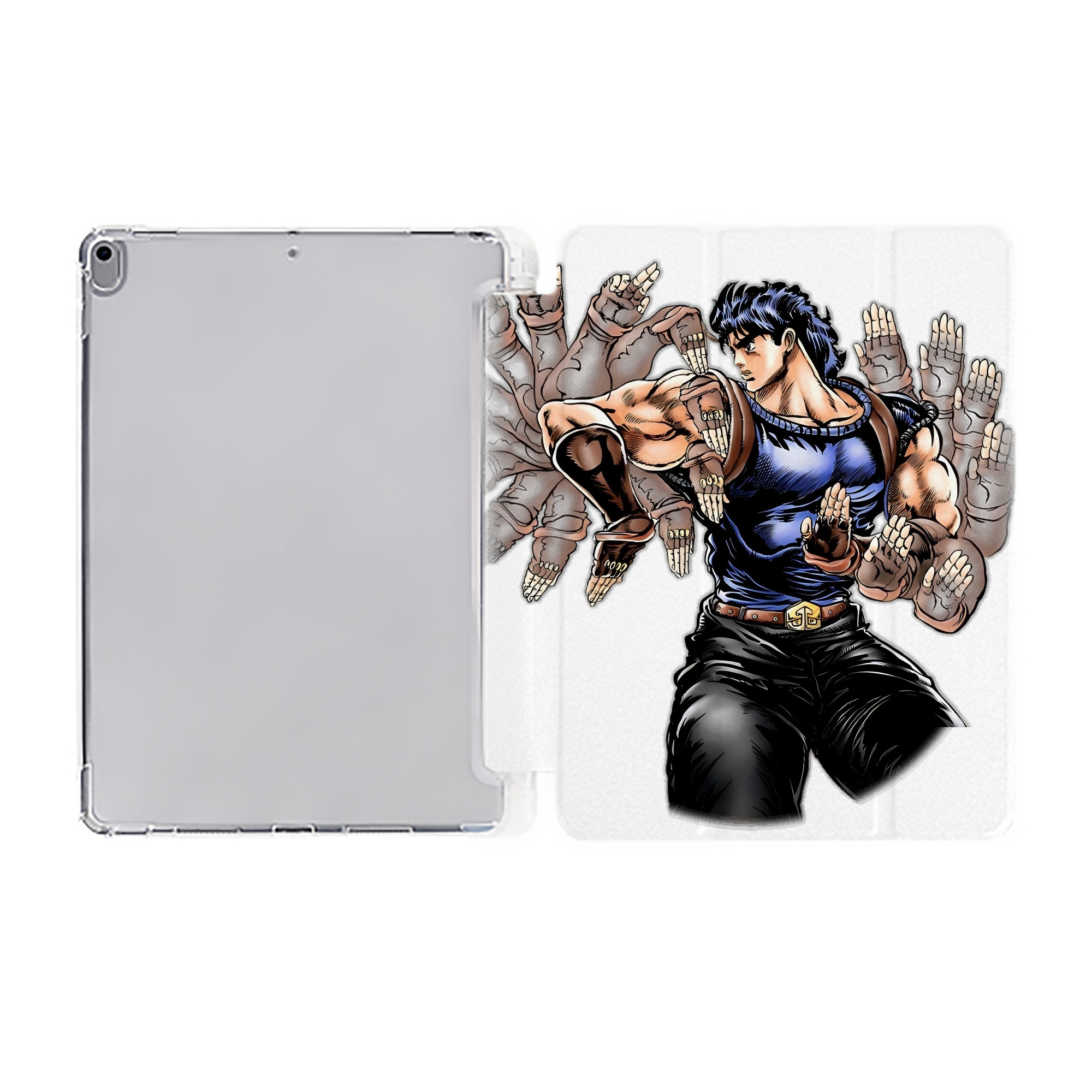 （画像用） ジョジョの奇妙な冒険 /ジョナサン?ジョースター JoJo's Bizarre Adventure Jonathan Joestar IPad ケース ペン収納付き 三つ折りスタンド PUレザー×シリコン 対応機種9.5/10.5/10.9インチ